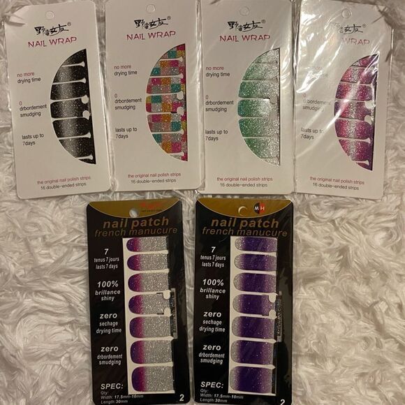 *NIB* Bundle of (6) Nail Stickers/Wraps - Picture 1 of 9